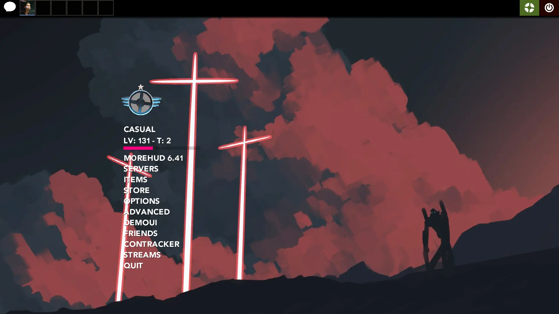 m0re techno HUD screenshot
