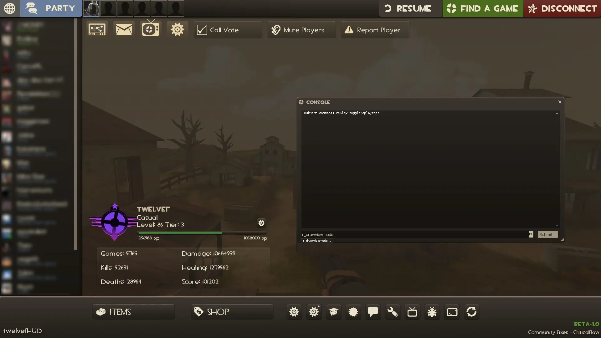 twelvefHUD screenshot